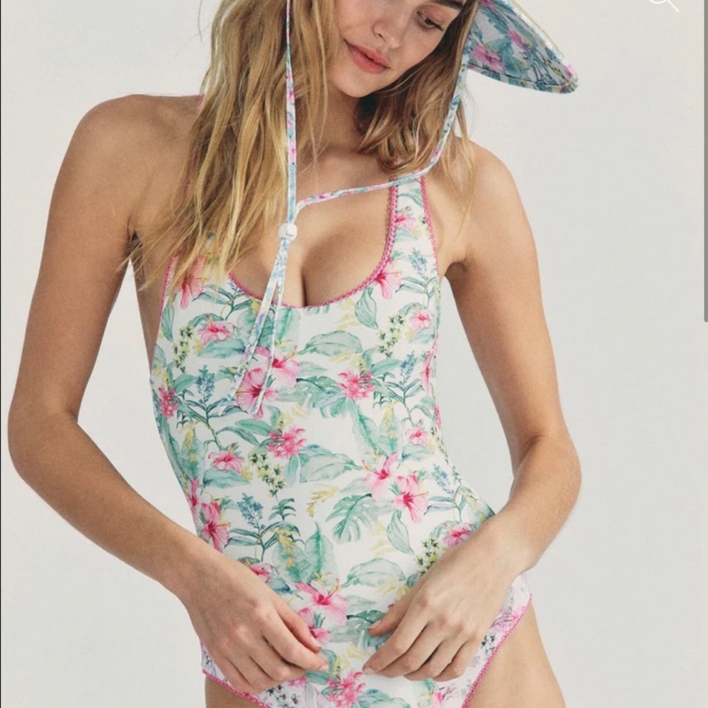 LoveShackFancy x Hurley‎ Hibiscus Floral One Piece Swimsuit Small